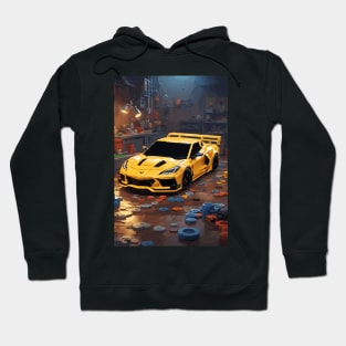 Technician American Muscle Car Yellow Hoodie